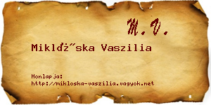 Miklóska Vaszilia névjegykártya